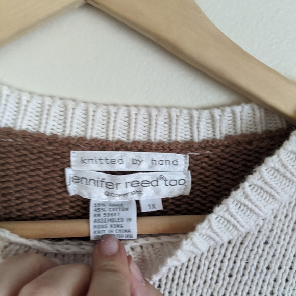 Vintage 90s Cottagecore Embroidered Sweater – Jennifer Reed – 1X – Shabby Chic - Picture 6 of 9